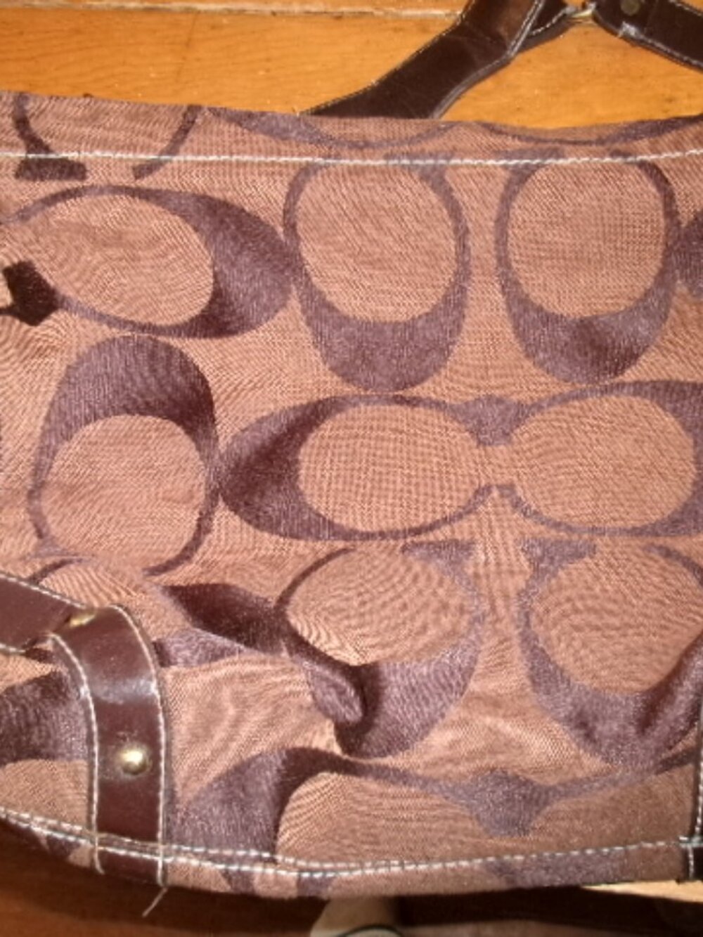 Y2k vtg canvas big C Hobo satchel Coach bag good vintage coach - Picture 2 of 13